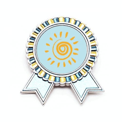 Broche jaune soleil badge médaille pour personnaliser vos vestes d'été