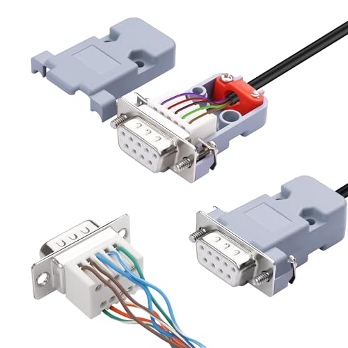 YAODHAOD DB9 Breakout Solderless Connector, Female 9PIN RS232 Serial Adapter to Terminal Connector Signal Module with Case, Screwdriver (DB9 Female Connector (2PCS))