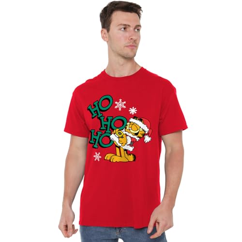 T-shirt mixte Garfield Ho Ho Ho Christmas en coton pour adulte