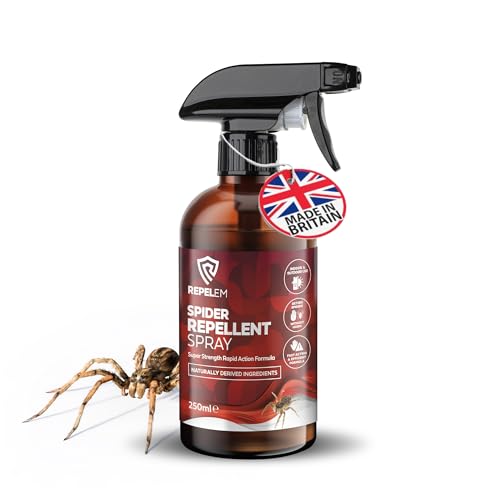 REPELEM Spider Repellent Spray - Natural Peppermint Oil Spray Non-Toxic Pet Safe for The Home High Efficacy Indoor & Outdoor Mint Scented Spider Deterrent - 250ml