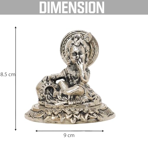 Image of Lavanaya Silver Presents - Silver Plated Laddu Gopal /Bal Gopal God Idol Statue - Perfect for Marriage Anniversary, Wedding, Housewarming, and Birthday Gifting with Premium Gift Box
