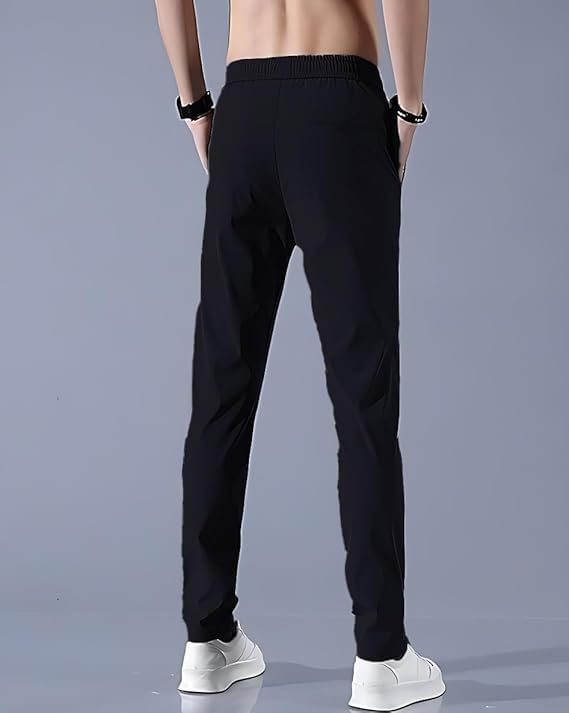 Image of Men's Solid Jogger Pants with Pockets - Combo Pack of 2