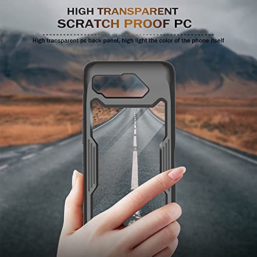 Nakedcellphone Showcase Series Compatible With Asus Rog Phone 5 / Rog 5 Pro/Rog 5 Ultimate Case, Matte Black Rugged Tpu Rubber Hybrid Cover With Clear Transparent View Panel #TOP6