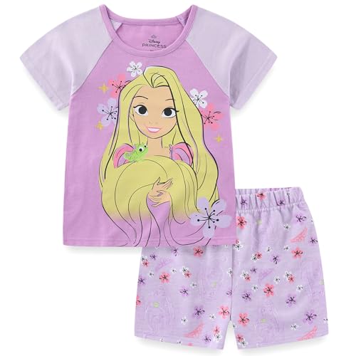 Image of Disney Princess Frozen Minnie Mouse Girls Short Sleeve T-Shirt and French Terry Shorts Set for Toddlers to Big Kids