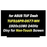 PEHDPVS Replacement for ASUS TUF Dash TUF516PR-DS77-WH FX516PR-211.TM15 LQ156M1JW03 1920x1080 40Pin 240Hz 15.6' LCD Non-Touch Screen Display Panel (Only for Non-Touch Screen)