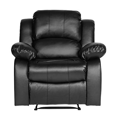 Sillón Plegable Negro de Piel Sintética miniatura 5