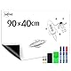 Whiteboard Magnetisch Folie 90 x 40 cm, Magnetfolie Selbstklebend Stark Abwischbare Magnet-Tafel Weiß, Inklusive Whiteboard Marker & SchwammMagnetes, Gelten Büro und Zuhause kühlschrank usw