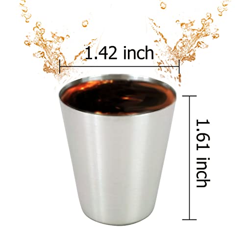 Flashcastle 4 Pieces 1 Ounce Stainless Steel Shot Cups Shot Glasses Barware Drinking Vessel Unbreakable Metal Shooters For Whiskey Tequila Liquor Great Barware Gift #TOP1