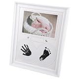 TEHAUX Newborn Photo Frame Handprint Souvenir Plastic Frame for Household Organization