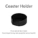 Accmart Set of 6 PU Leather Coasters Cup Mats with Holder Home Office Hotel Use,4.33inch(Black)