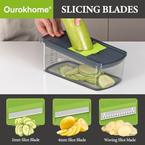 image for Ourokhome Mandolin Slicer for Kitchen Food, Hand Safe Vegetable Shredd