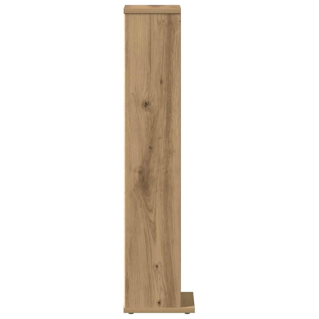 Artisan-Roble - Estantería para CD, 21 x 20 x 88 cm, material de madera con espacio abierto para CD, DVD, vinilo, cómoda y versátil
