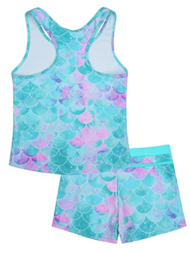 Uhnice Girls Swimsuit Two Piece Tankini Swimwear with Boyshort