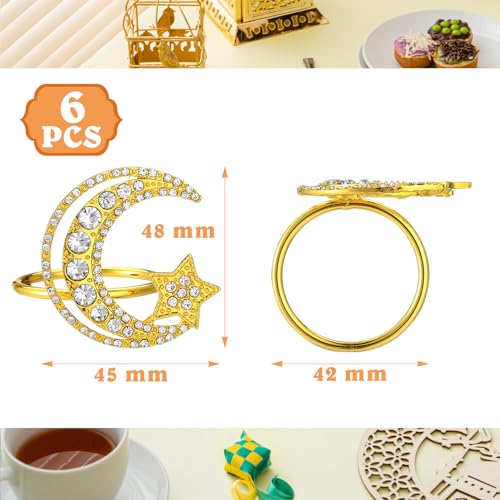 Kesote Ramadan Napkin Rings Set of 6 Eid Mubarak Decorations Moon and Star Napkin Rings Party Decorations Dinner Table Supplies Family Gathering Table Decorations - Cosy Home Interiors Kesote Ramadan Napkin Rings Set of 6 Eid Mubarak Decorations Moon and Star Napkin Rings Party Decorations Dinner Table Supplies Family Gathering Table Decorations - Image 3