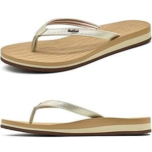 KuaiLu Teenslippers Dames Comfortabel Leer Zomer Strand Flip Flops Vrouwen Yogamat Modieuze Licht Sandalen Zwembad…