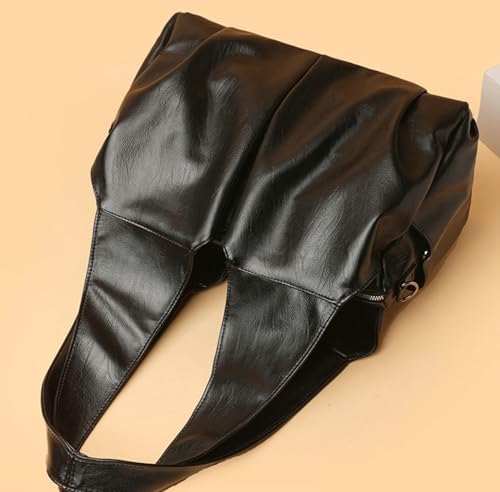 Fashion Double-Compartment Tote Bag Retro PU Multi-Pocket Shoulderbag with Adjustable Strap Spacious Chic Handbag3