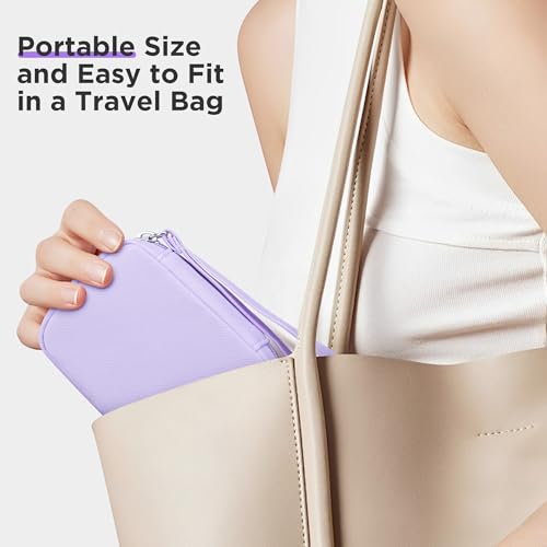 Image of Zannaki Cute Pill Organizer for Purse with Two Removable 7-Day Pill Box, Travel PU Leather Pill Case, Portable Weekly Pill Container with Storage Bag to Hold Vitamins, Fish Oils, Supplements (Purple)