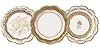 Pacchetto di 12 Piatti da festa in porcellana d'oro vintage | 3 Disegni Unico, Glamour, Elegante, Usa e getta | Per matrimoni, Anniversario, Tè pomeridiano, Compleanno, Occasione, Celebrazione #2