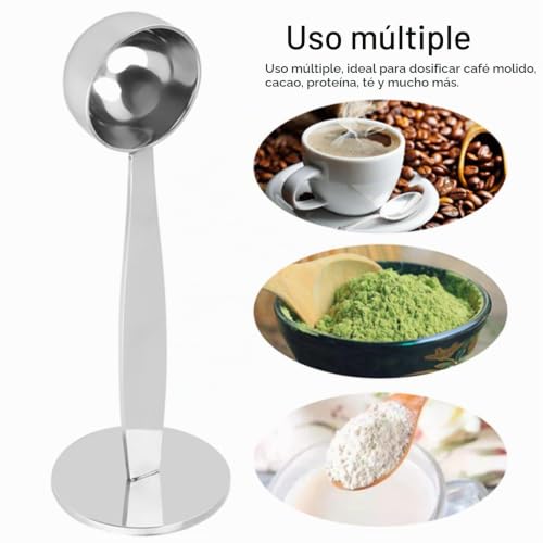 Miniatura 8 de Nimomo Cuchara Medidora Cafe Con Tamper, Tazas Medidoras. Cuchara Medidora Para Apisonar Café, De Polvo Grano Café Acero Inoxidable Doble Propósito