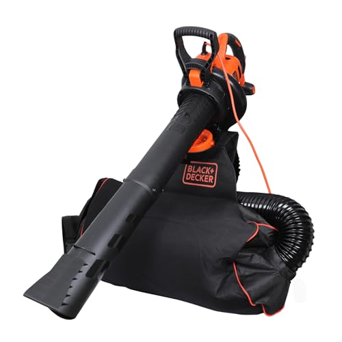 BLACK+DECKER 3000W 3-in-1 Laubbläser, Staubsauger und Mulcher mit 72L Auffangrucksack, BEBLV300-QS