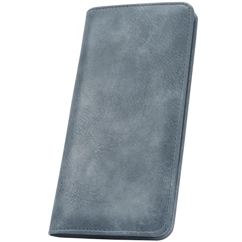 MEITRUE Ultra Slim Thin Leather Wallet Women RFID Blocking Credit Card Holder Bifold Long Ladies Billfold Wallet