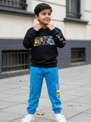 Image of Nap Chief Kids Official Superheros Printed Cotton Co ord set for Boys & Girls, Sweatshirt and Joggers Clothing Set for Casual Wear