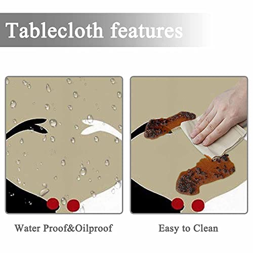 Yibeas Table Cloth Love Reindeer Round Tablecloth 60 Inch Holly Antlers Christmas Holiday Shadow Elk Couple Animal Tablecloths For Round Tables Small Round Tablecloth Table Cover For Outdoor #TOP1