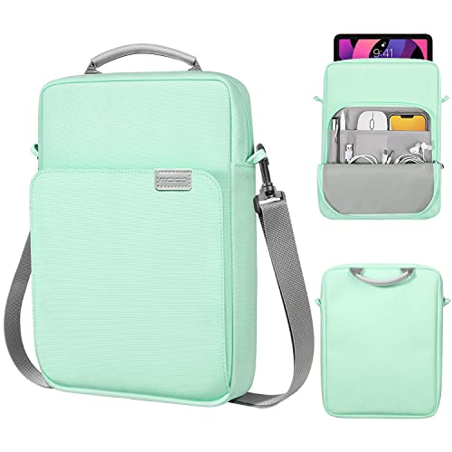Image of MoKo 9-11 Inch Tablet Sleeve Bag Handle Carrying Case with Shoulder Strap | Fits iPad Pro 11-inch M4, iPad Air 11-inch M2, iPad 10th 10.9, iPad 9 /8 /7th 10.2 and Tab S8 /S9 11, Mint Green