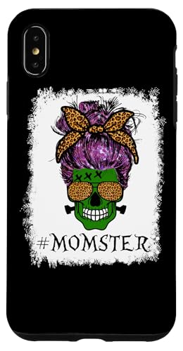 Carcasa para iPhone XS Max Momster Mom Halloween Skull Leopard Funny Monster Costume