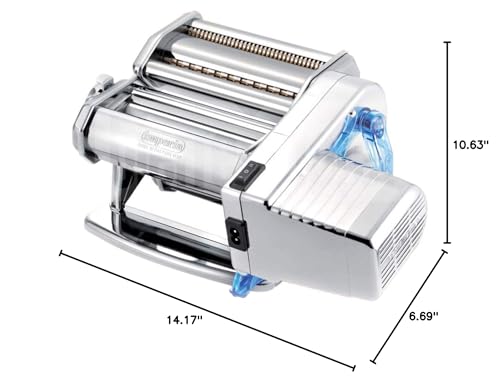 Imperia Pasta Machine and Motor (152) - Dual Speed with Double Cutter Attachment- Durable Stainless Steel Construction, Made in Italy, Make Homemade Italian Noodle