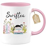 quotedazur Caf�-Croissant - Mug Swiftea - Cadeau Femme Livre Chanteuse Musique - Rose/c�ramique