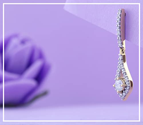 Dazzlingrock Collection 0.19 Cttw Round White Diamond Dangling Drop Earring (1Pc Only) for Women in 18K Solid Gold4