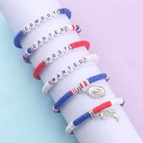 IDesign 6 Pcs Western Bracelet Gifts for Cowboy Cowgirl Christmas Valentine's Day Fans Party Concert Women Men Fans2