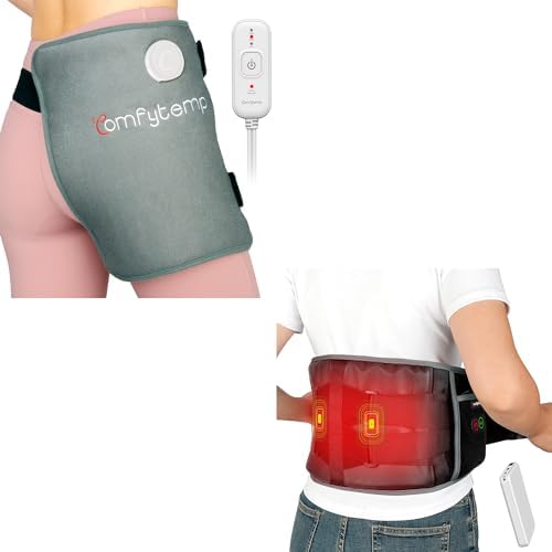 Comfytemp Cordless Heating Pad with Massager for Back Pain
