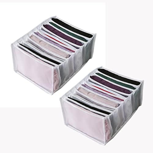 bolukets Clothes Drawer Organisers for Jeans T-shirt Pants Leggings Clothes, 7/9 Grids Foldable Closet Wardrobe Dresser Storage Boxes Large Size Drawer Dividers with Handle