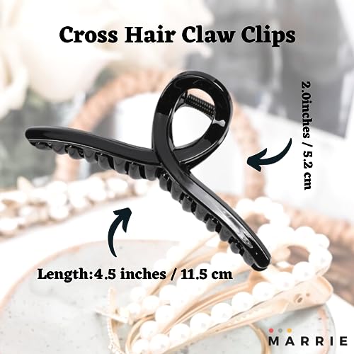 Hair Clips Large Cross Hair Claw Clips Strong Hold Vintage French Shark Claw Clips Clamp Hair Accessories for Women Girls Thin Thick Hairs - Image 2