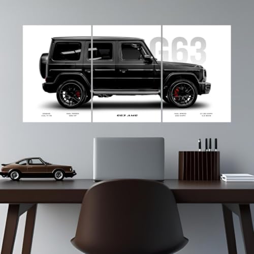 Image of G Wagon Poster | G63 Split Design Cars Poster | G Wagon 3 A3 Sized Car Posters for Wall | Merc G63Large Size (89 x 42 cm) Sportscar Wall Art | Merc Car Posters for Wall, Room, Study Table (B 053)