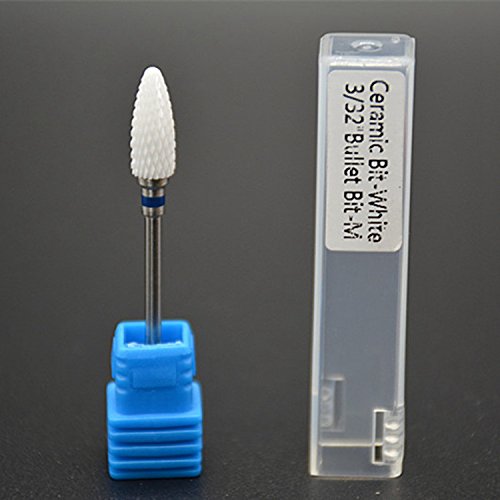 Ceramic Nail Drill Bit, River Lake Professional Usa Electric Nail Drill Bits For Acrylic Nails, Safety Cuticle Clean Gel Remove, 3/32" Shank Size For Manicure Electric Dill File,(Grit: Medium) #TOP4