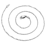 AmyRT Jewelry 2mm Titanium Steel Silver Singapore Chain Necklaces for Women 16 to 30 in