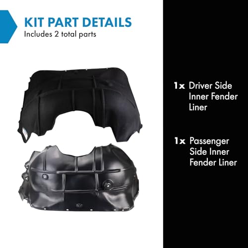 Image of TRQ Inner Fender Liner Set Compatible with 2014-2015 Chevrolet Silverado 1500 GM1248323 GM1249237