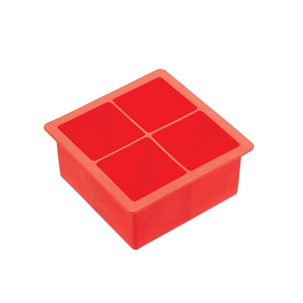 BarCraft Cubitera de Silicona Grande, Color Rojo, 11 x 11 x 4,​5 cm