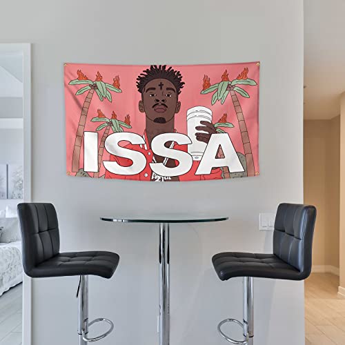 21 Savage Rapper Music Magazine Tapestry Decorative Banner 3X5 Feet Banner Funny Man Cave Wall Flag For College Dorm Room Decor,Outdoor,Parties,Gift #TOP5