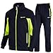 Produktbild donhobo Herren Jogginganzug Trainingsanzug Sportanzug Fußball Sporthose Hoodie Hose für Gym Warm Tracksuit (02Dunkelblau Grün, XL)