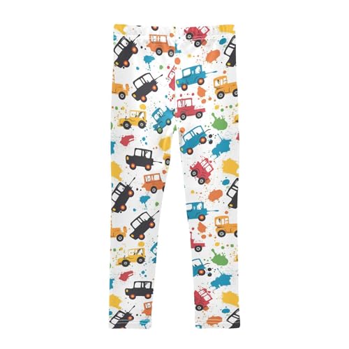Wusikd Cute Car Girls' Leggings Toddler Doodles Kids Yoga Pants Dance Active Tights 4T2