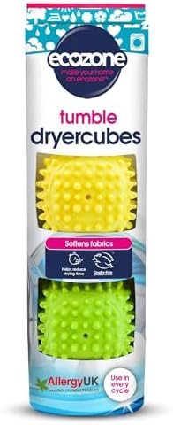 Ecozone Dryer Cubes, Tumble Dryer Balls - new softer material with variable node design. Pack of 2