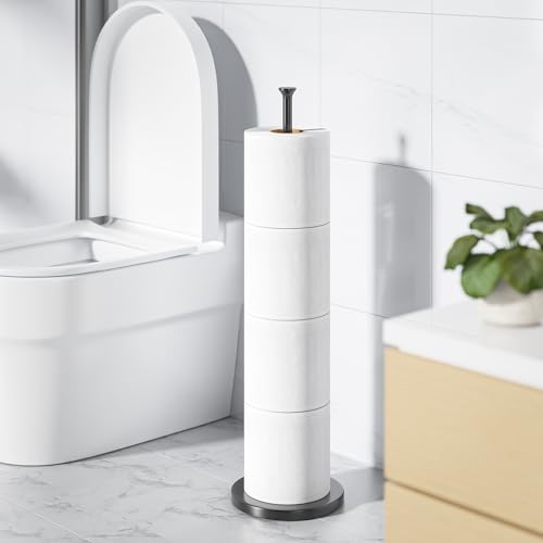Toilettenpapierhalterständer (mit Reservefunktion), freistehender Toilettenpapierhalter, Edelstahl-Toilettenpapierhalterständer für die Aufbewahrung von Ersatzrollen für Badezimmer und Toilette