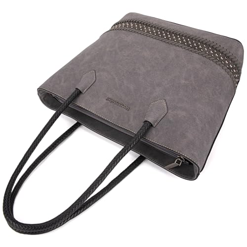 Image of Montana West Woven Tote Bags for Women Purses and Handbags with Back Zipper Pocket