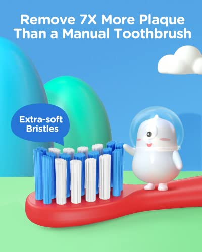 Bitvae Electric Toothbrush For Kids 8-12, K7S Sonic Kids Electric Toothbrushes Boys Girls, Bluetooth Rechargeable Power Toothbrush With Pressure Sensor, 4 Replacement Brush Heads, Extra Soft (Blue) #TOP2