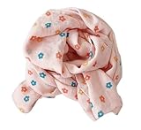 Belsen Summer Soft Cute Print Scarf for Kids Boy Girl Casual Travel Scarf 60'×10' (Little Flower/Light Pink)