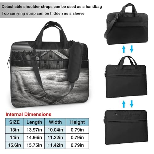 Maletín para portátil Barn negro y blanco unisex miniatura 2